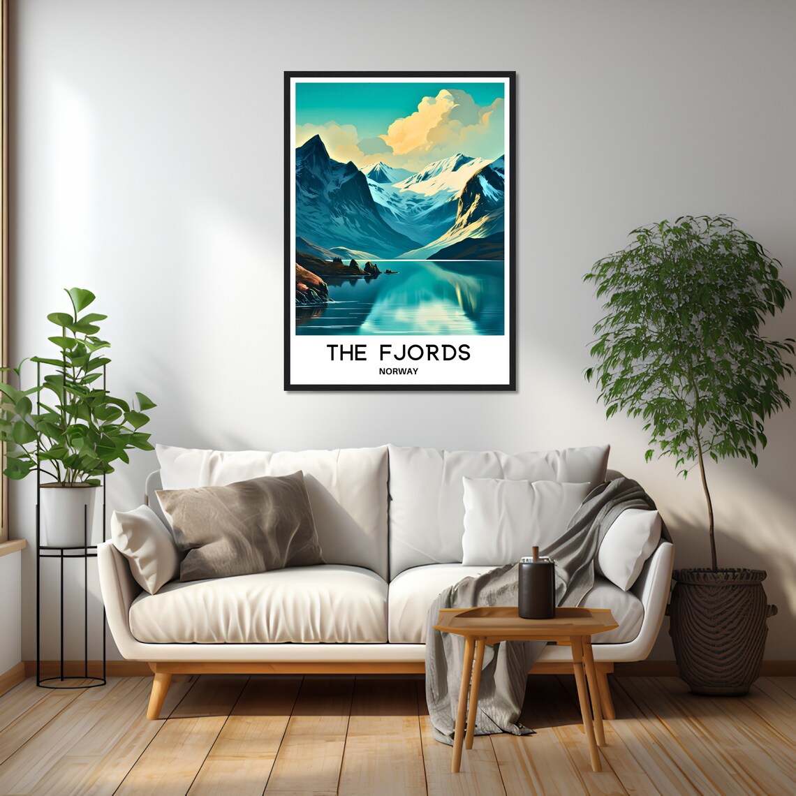 Fjords Travel Poster, Norwegian Mountains Wall Art - Image 3