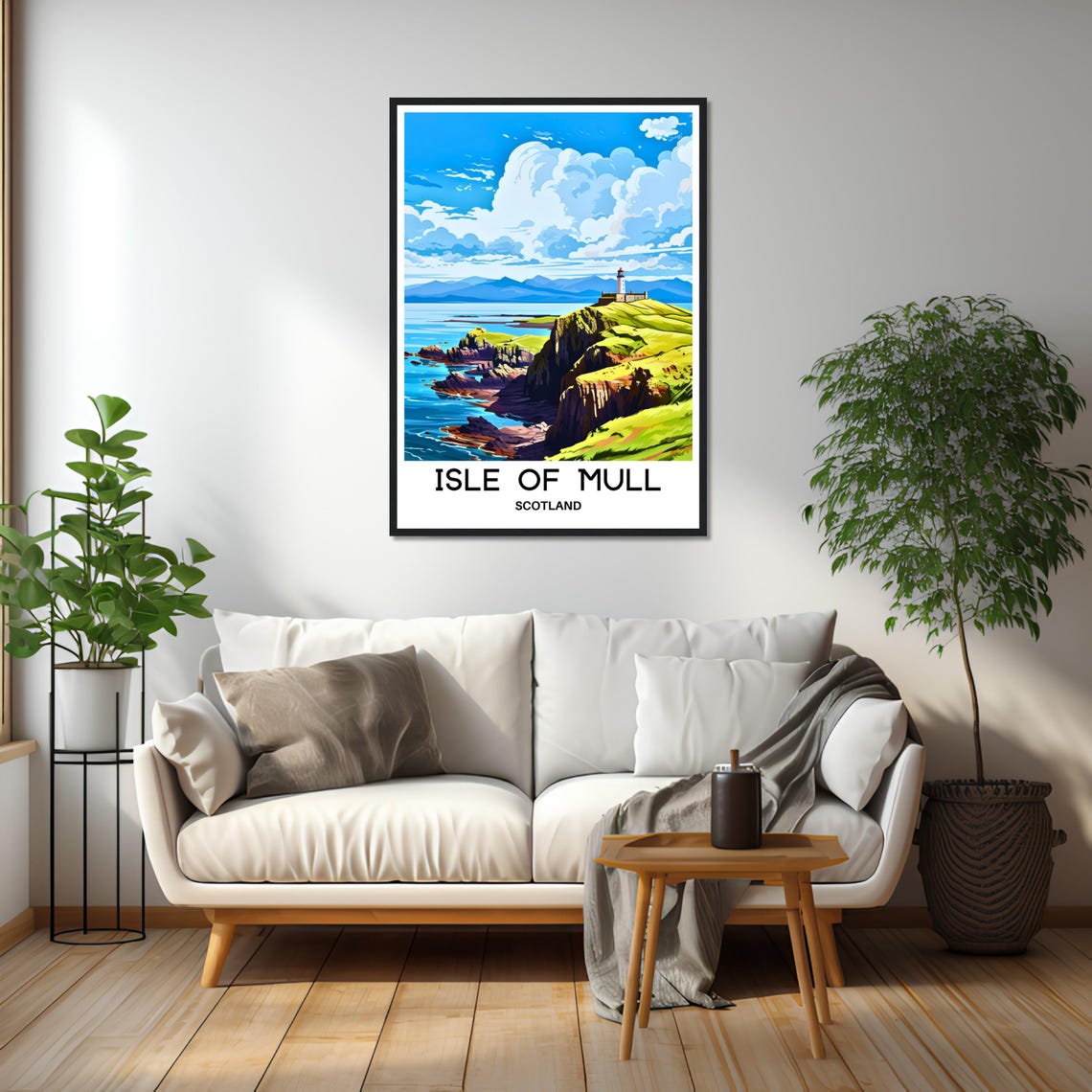 Isle of Mull Lighthouse Rocky Cliffs Coastline Scotland Poster - Image 3