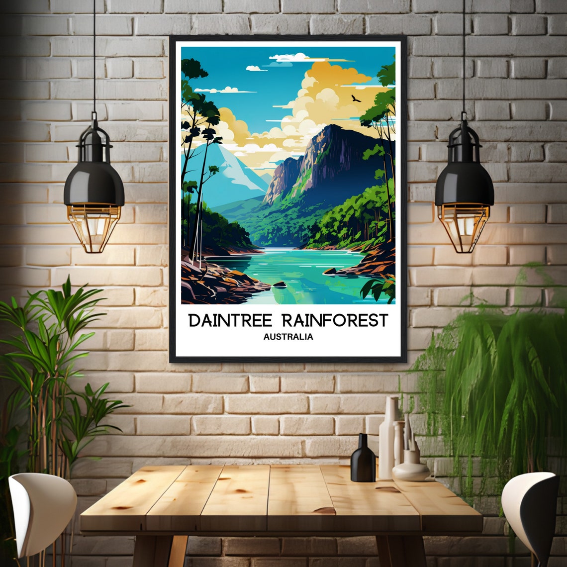 Daintree Rainforest Australia Turquoise River Gorge Travel Poster - Image 3