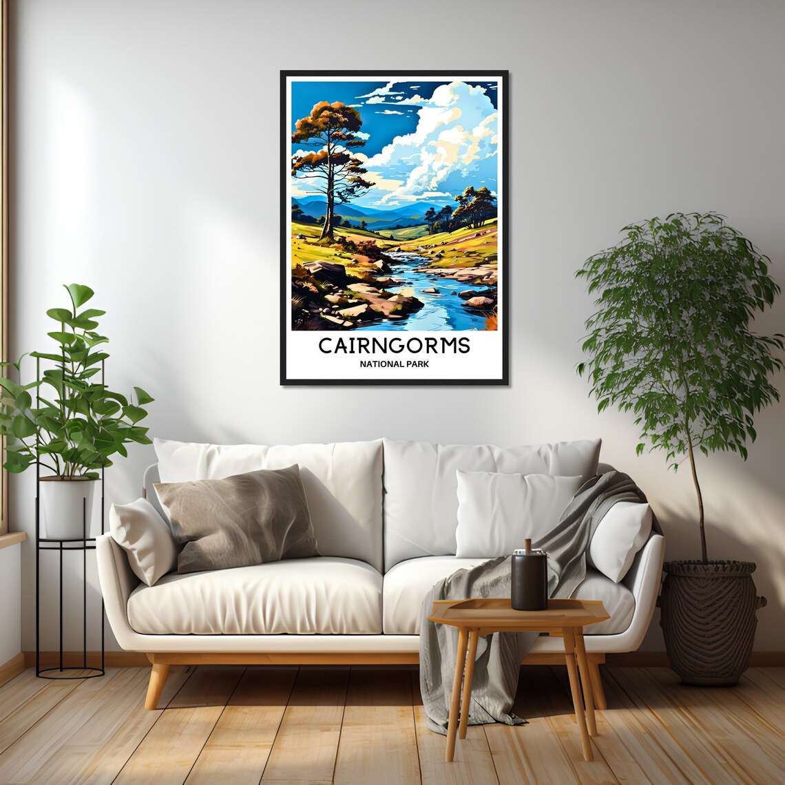 Cairngorms National Park Stream Among Pines Valley Travel Poster - Image 2