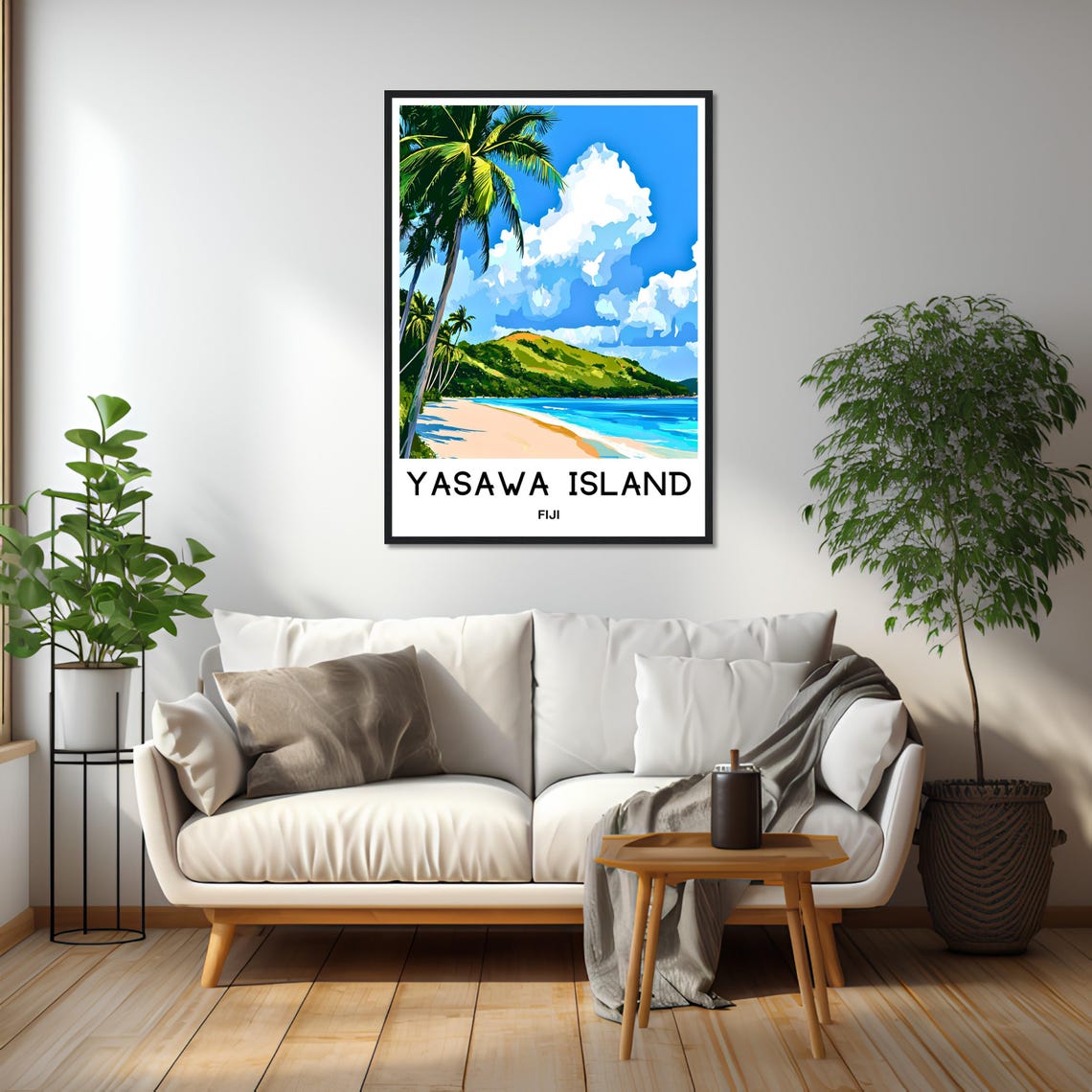 Yasawa Island Travel Print Yasawa Poster Fiji Art Print Fiji Lover Gift Wall Hanging Art Yasawa Island Illustration Home Office Decor - Image 2