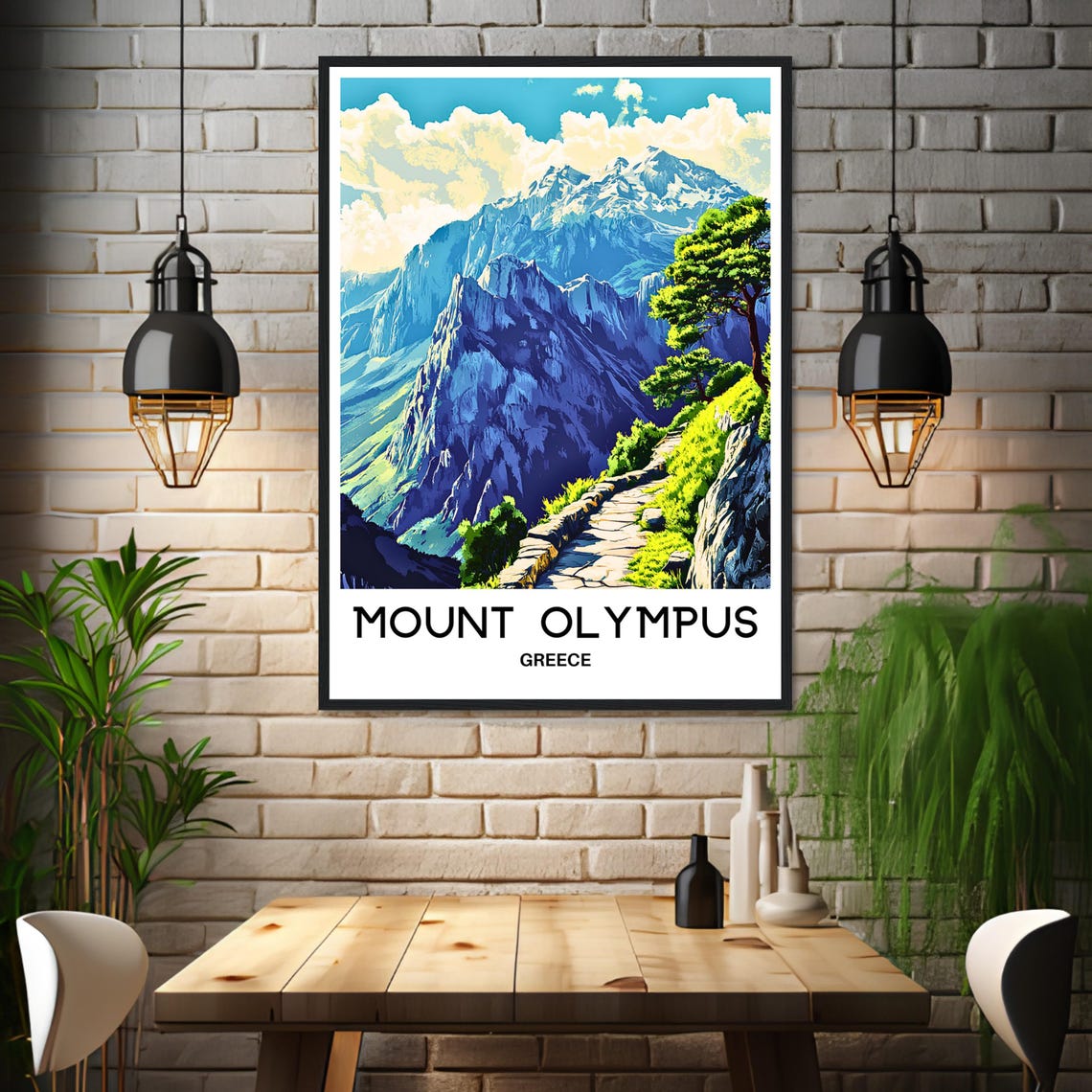 Majestic Mount Olympus Greece Snow Capped Peaks Trail Travel Poster - Image 3