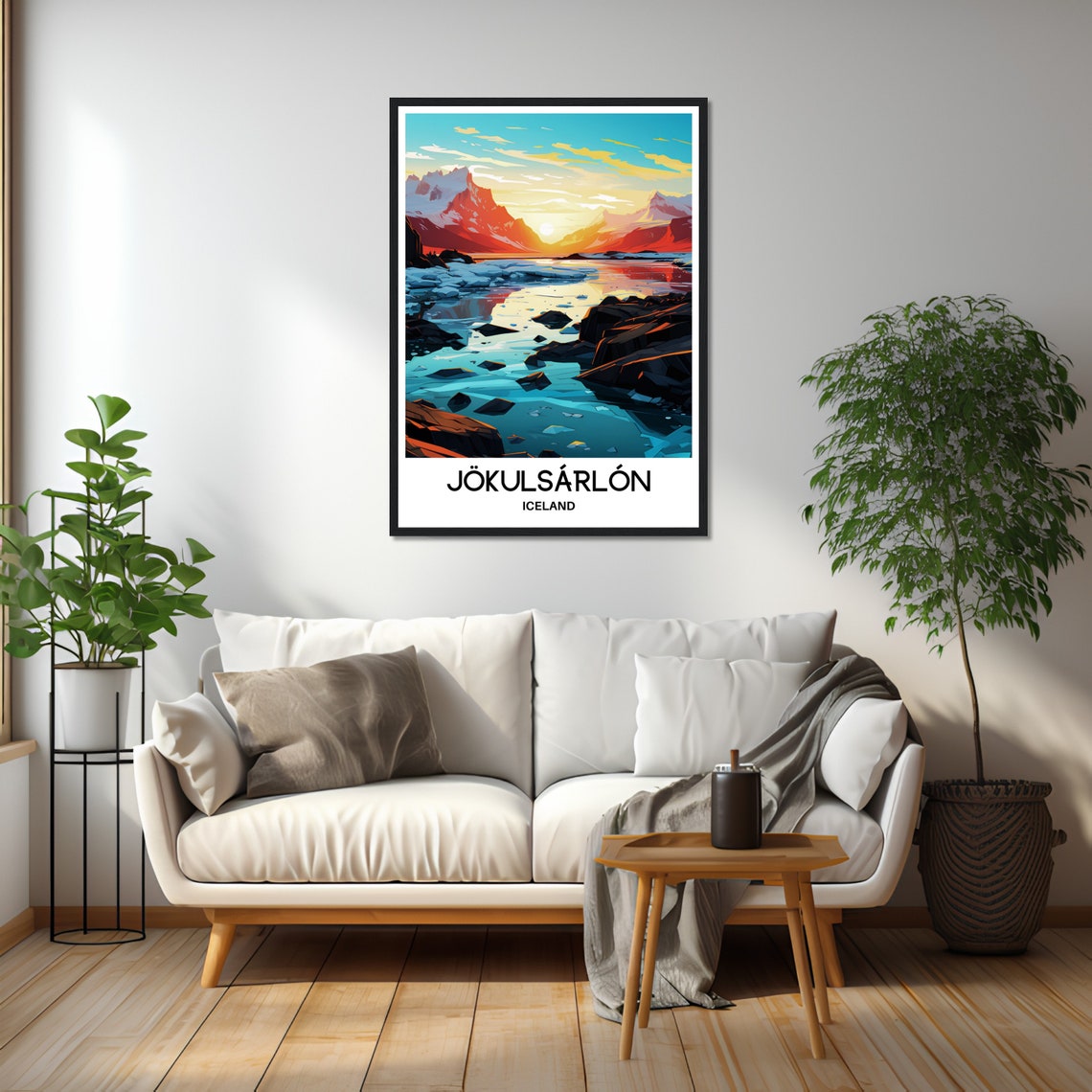 Jokulsarlon Travel Print Jokulsarlon Poster Icelandic Art Print Iceland Lover Gift Wall Hanging Art Home Decor Jokulsarlon Lake Illustration - Image 2