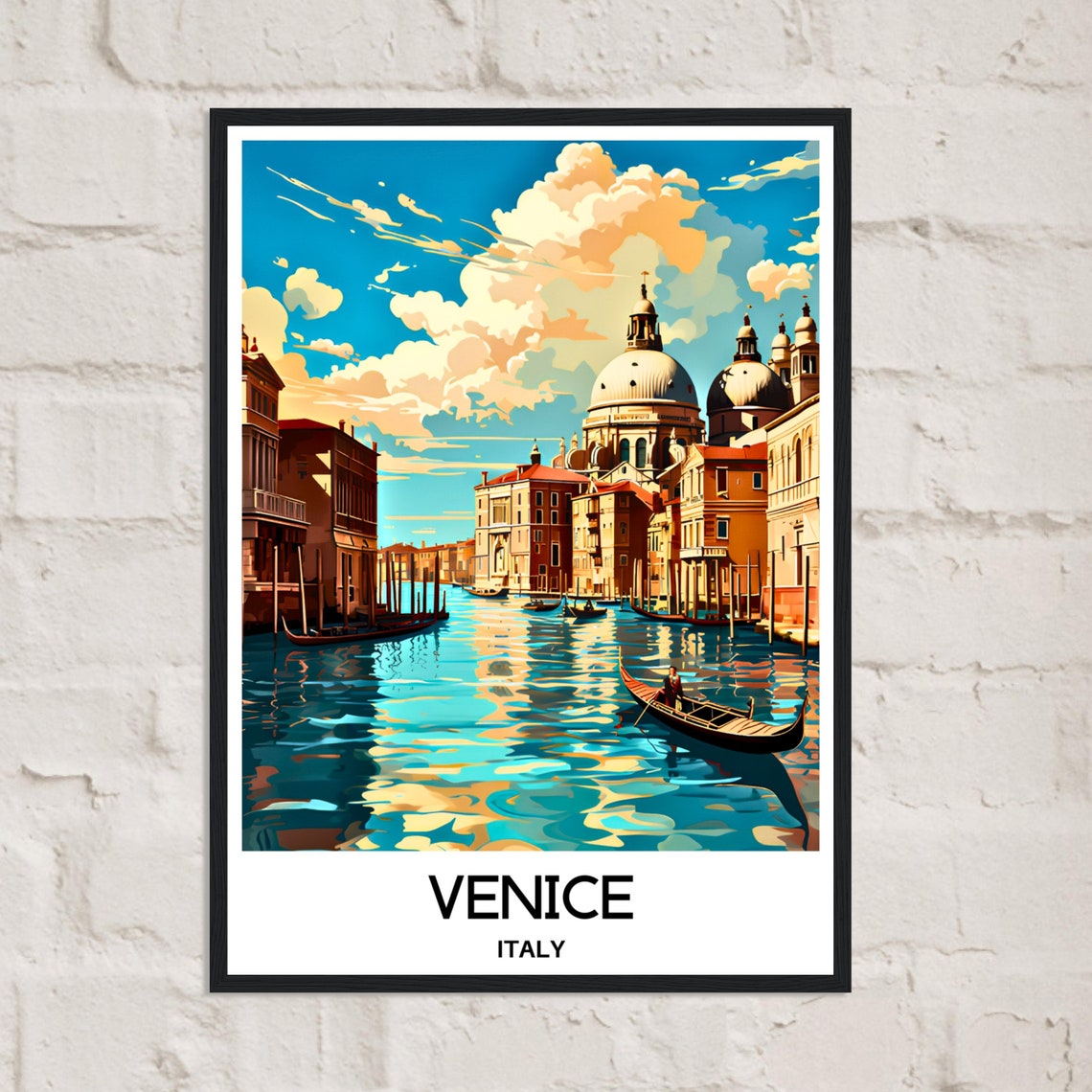 Venice Italy Grand Canal Gondolas Basilica Golden Light Travel Poster - Image 2