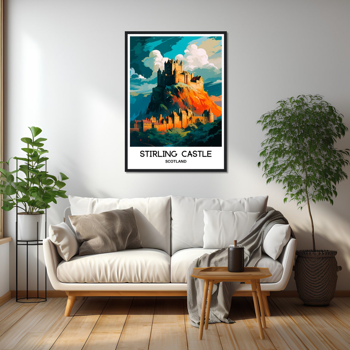 Stirling Castle Scotland Fortress on Crag Dramatic Travel Poster - Image 2