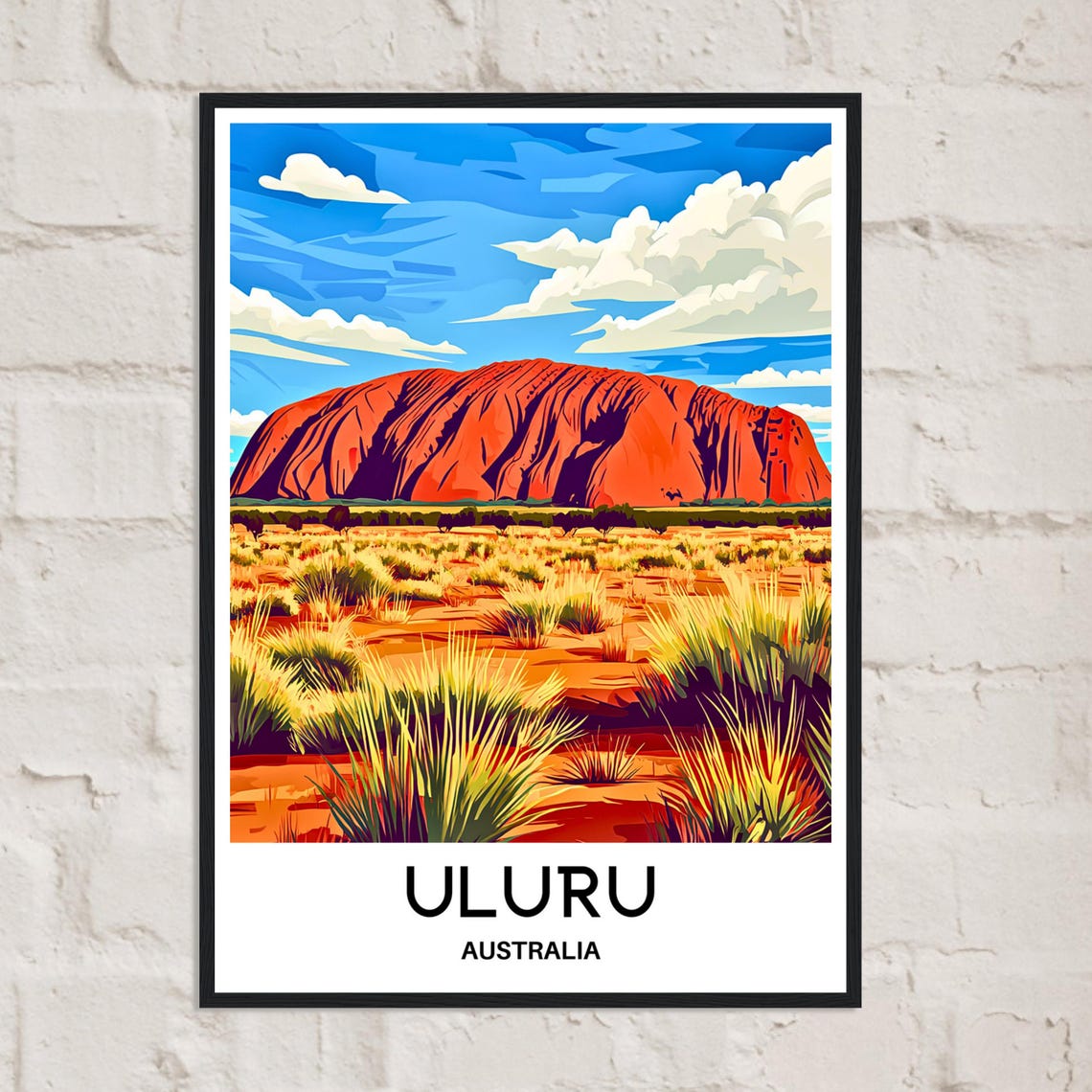 Uluru Australia Red Sandstone Monolith Desert Spinifex Sunset Poster - Image 2