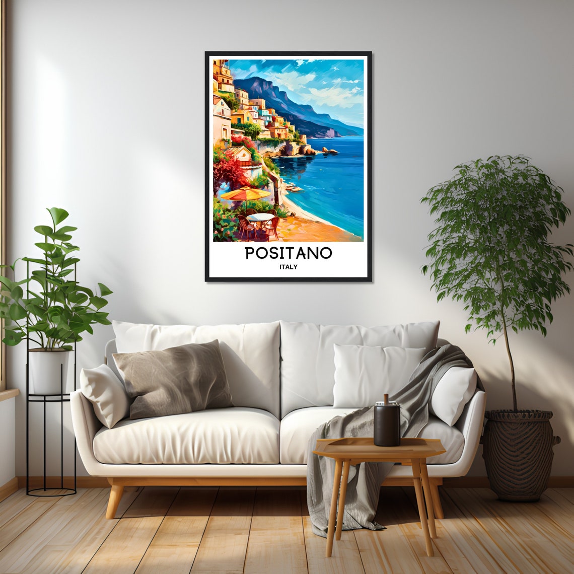 Positano Italy Cliffside Seaside Terrace Amalfi Coast Poster - Image 2