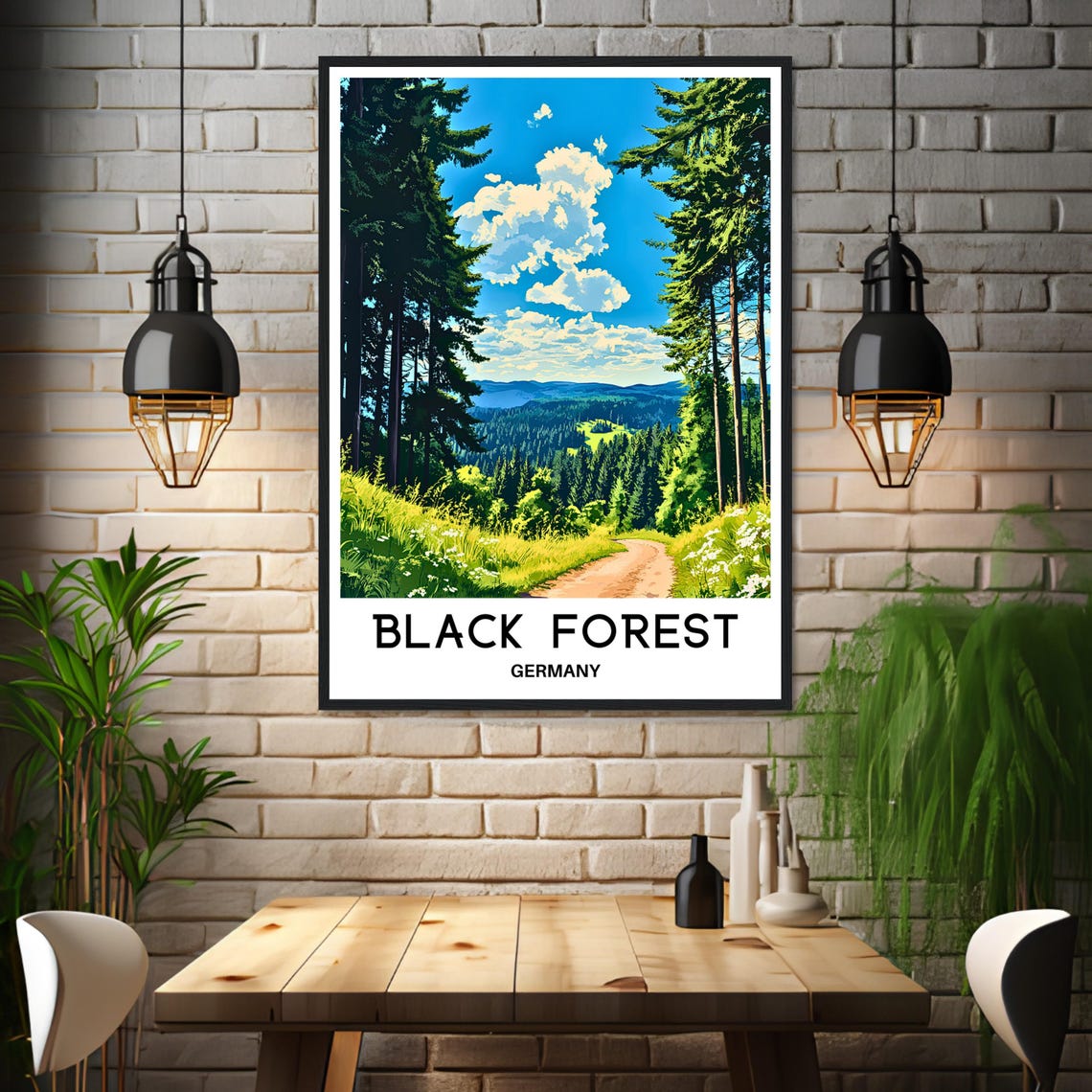 Black Forest Germany Pine Forest Trail in Summer Travel Poster - Image 3