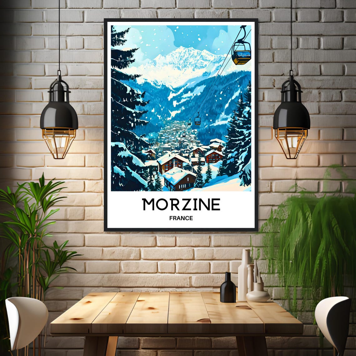 Morzine Travel Print Morzine Poster French Art Print France Lover Gift Wall Hanging Art Home Office Desk Decor Morzine Village Illustration - Image 3