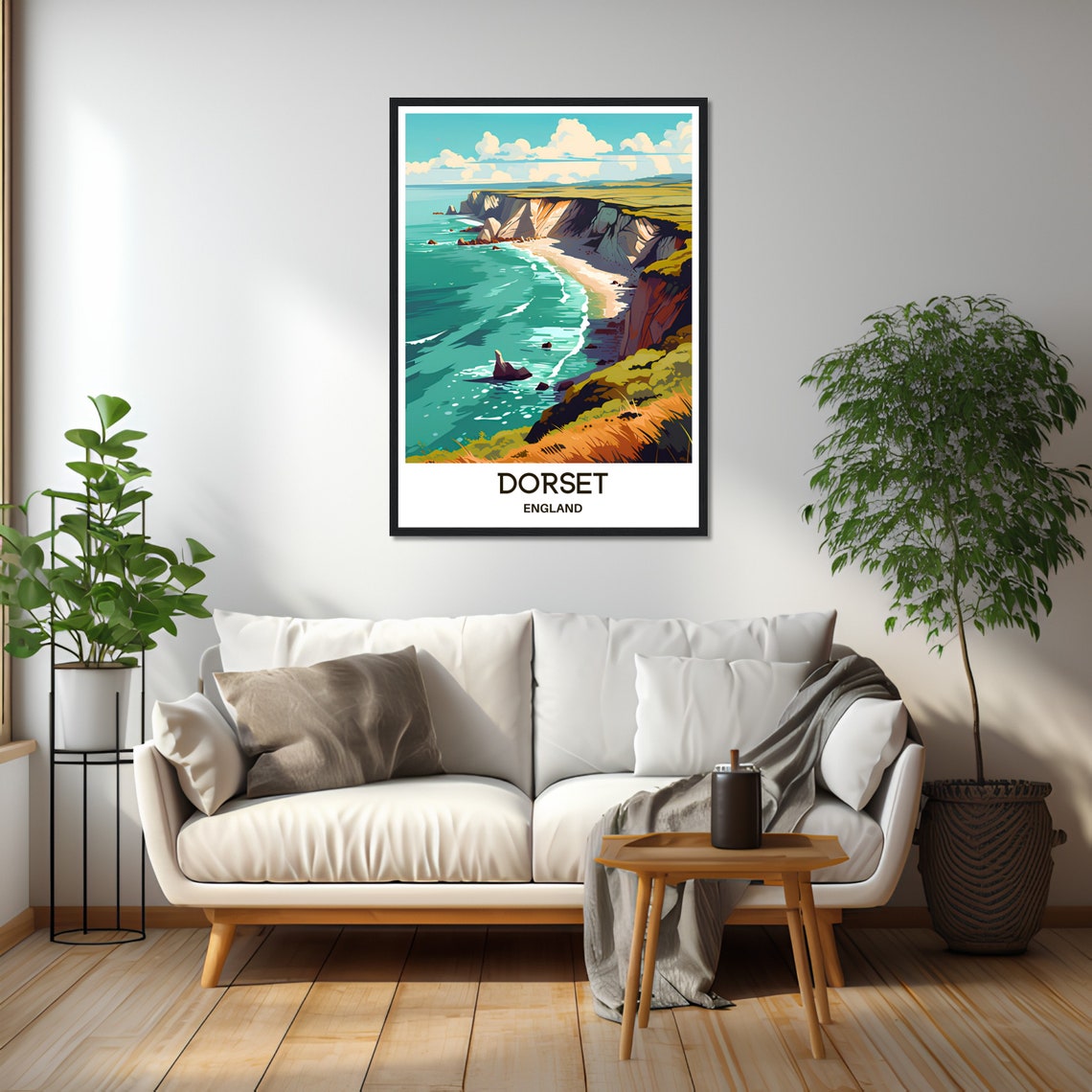 Dorset England Dramatic Cliffs And Turquoise Sea Travel Poster - Image 2