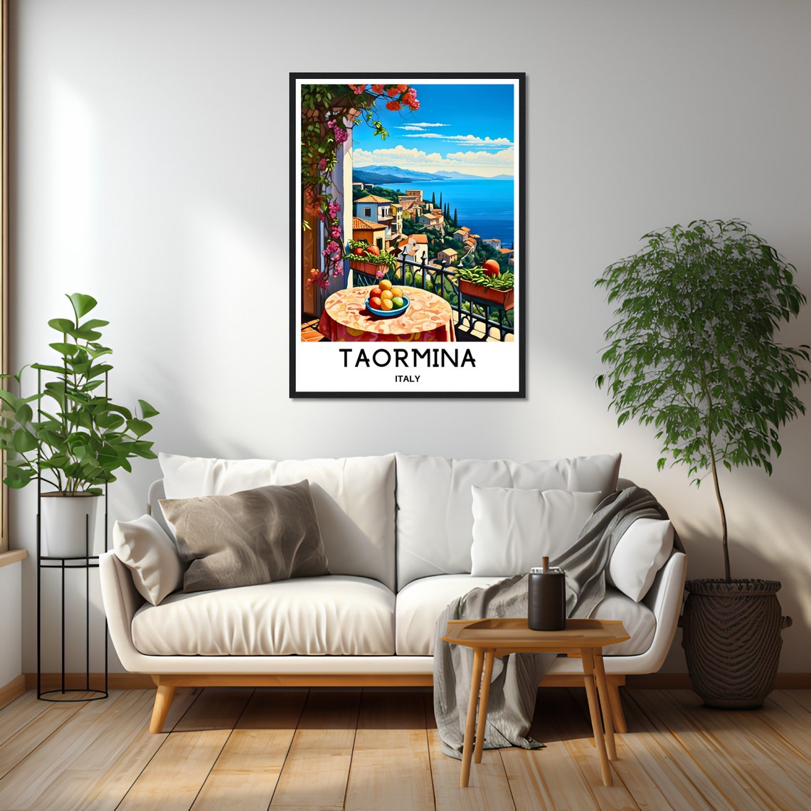 Taormina Travel Print Taormina Poster Italian Art Print Italy Lover Gift Wall Hanging Art Home Office Desk Decor Taormina City Illustration - Image 2