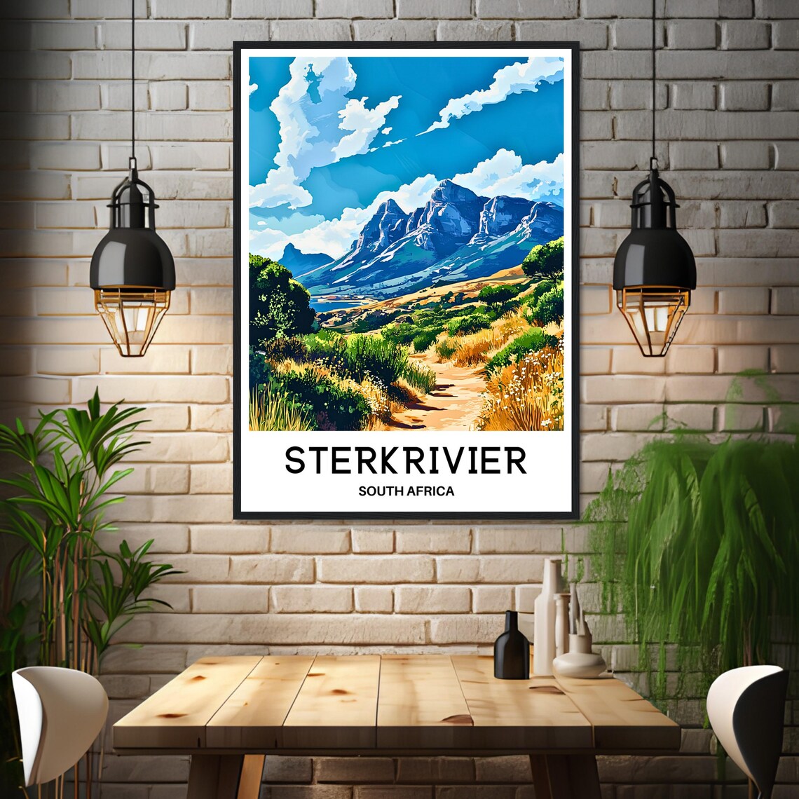 Sterkrivier South Africa Mountain Trail Poster with Wildflowers - Image 3
