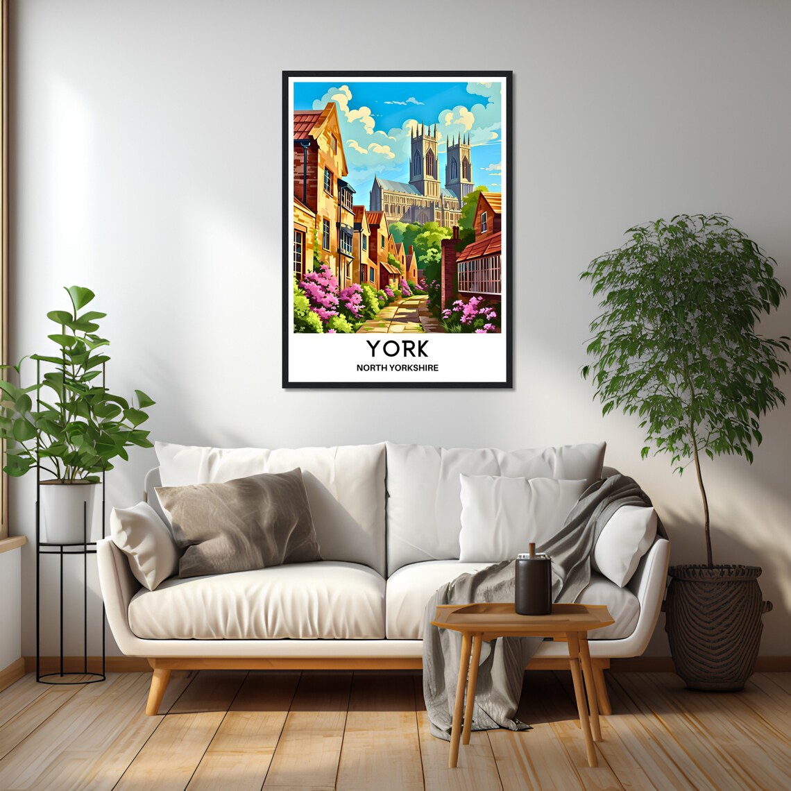York England Minster Cathedral Spring Blossoms Travel Poster - Image 2