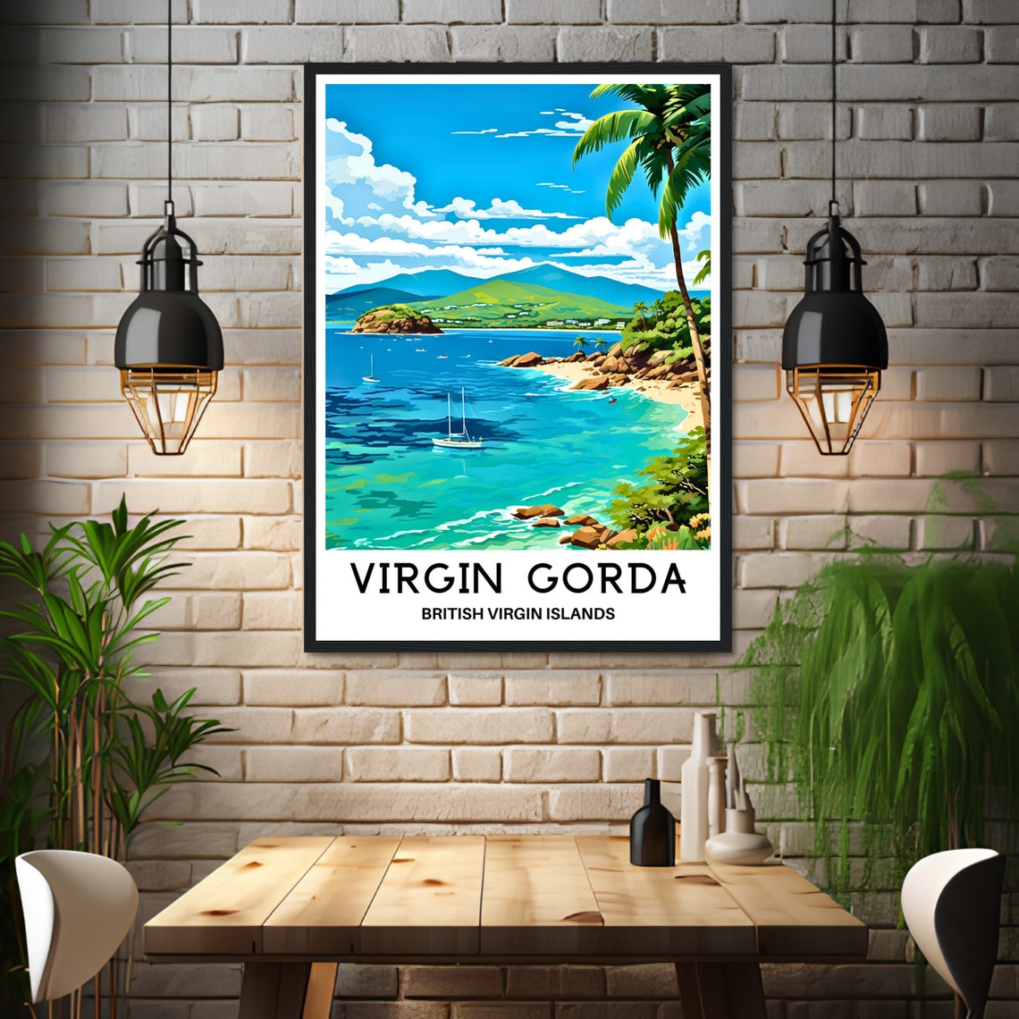 Virgin Gorda British Virgin Islands Sailboat Bay Boulders Poster - Image 3