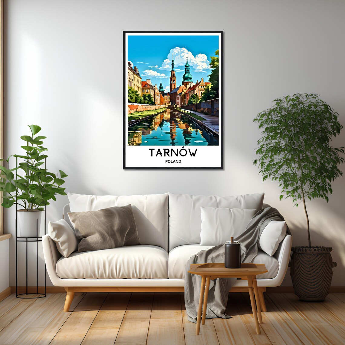Tarnów Poland Old Town Canal Reflection Historic City Poster - Image 2