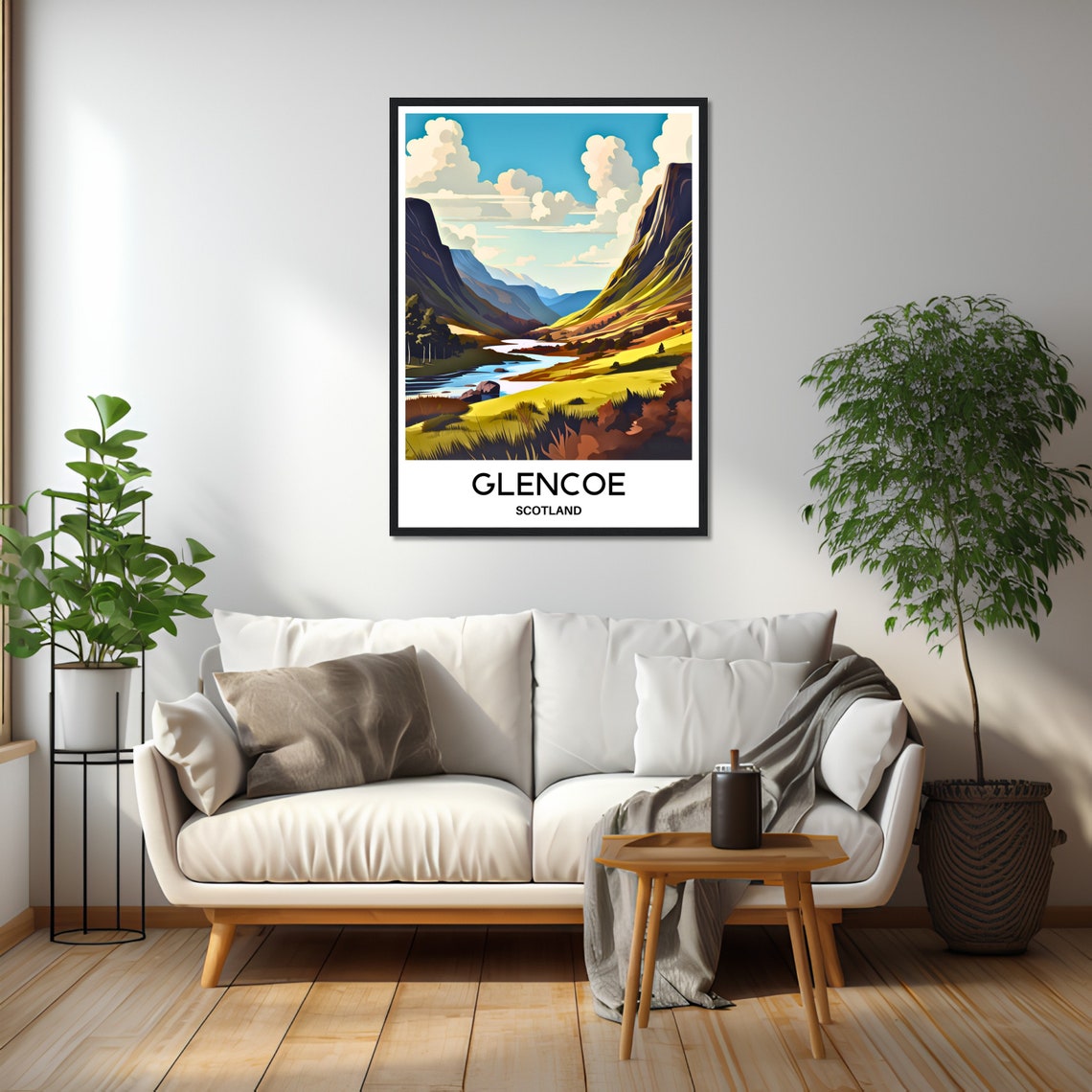 Glencoe Scotland Valley River Mountain Vintage Travel Poster - Image 2