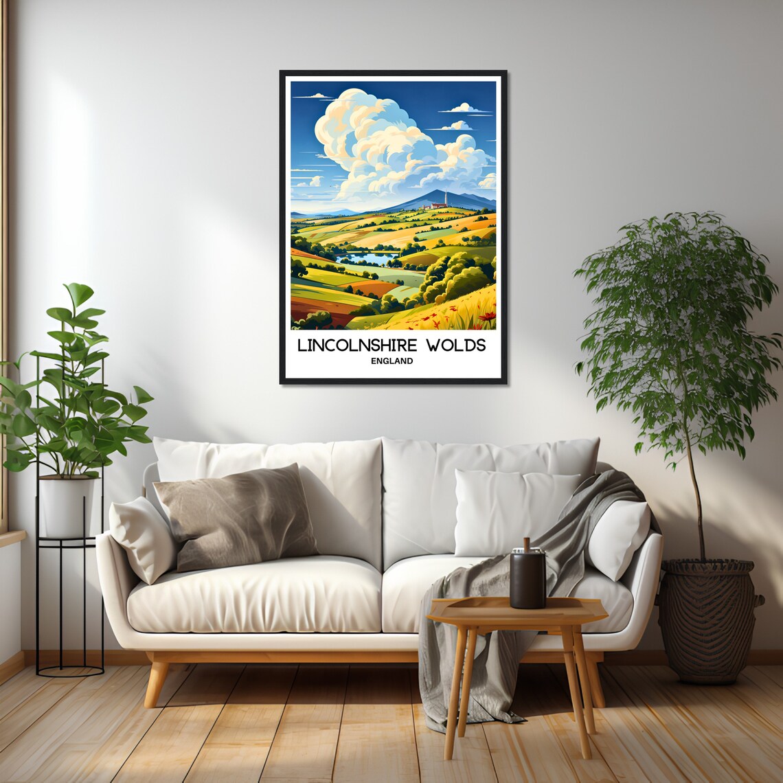 Lincolnshire Wolds Travel Print Lincolnshire Wolds Poster English Art Print England Lover Gift Wall Hanging Art Illustration Home Decor - Image 2