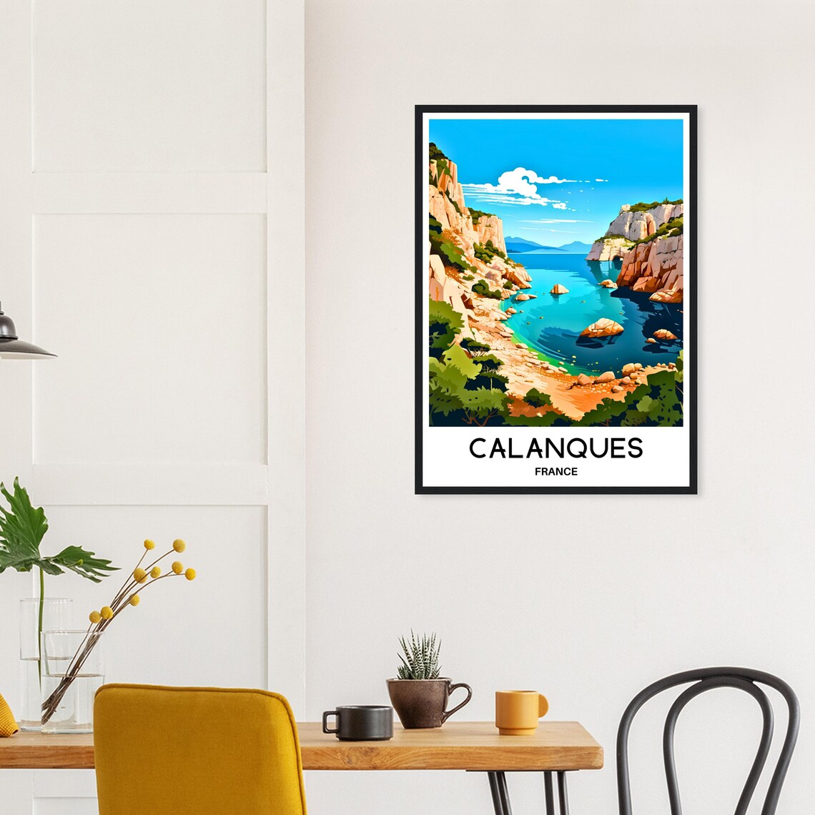 Calanques France Turquoise Cove Coastal Cliffs View Travel Poster - Image 2