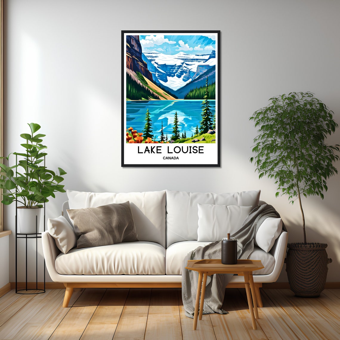 Lake Louise Canada Turquoise Lake and Glacier Travel Art Poster - Image 2