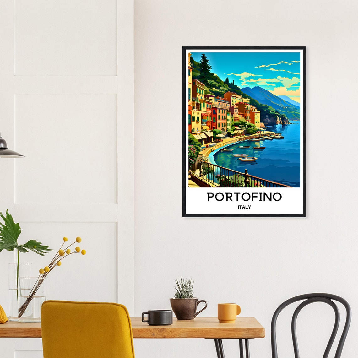 Portofino Travel Print Italy Poster Italian Art Print Portofino Lover Gift Italy Wall Hanging Art Home Office Decor Portofino Illustration - Image 2