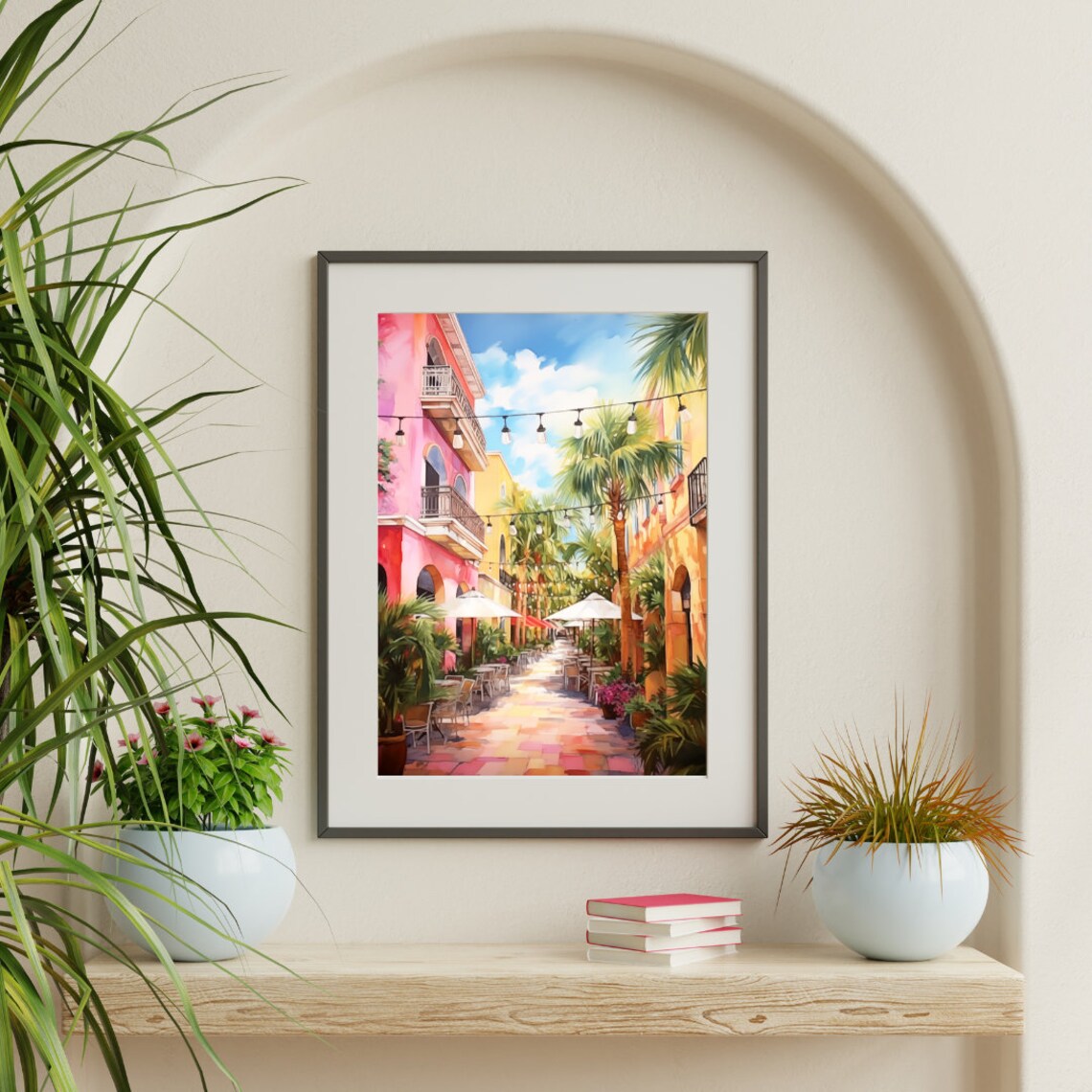 Espanola Way Watercolor Art Print, South Beach Miami - Image 3