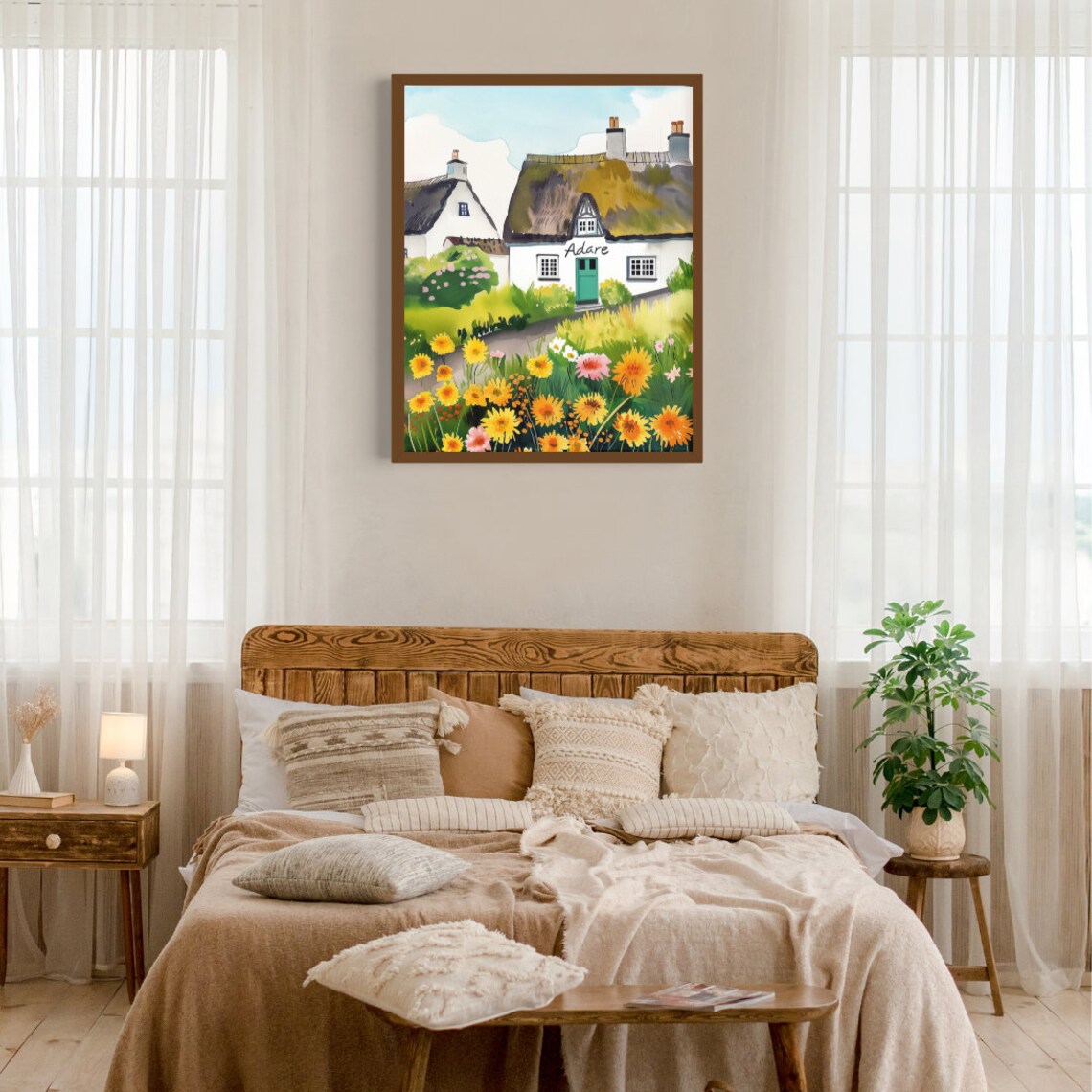 Adare Watercolor Travel Poster, Ireland Countryside - Image 3