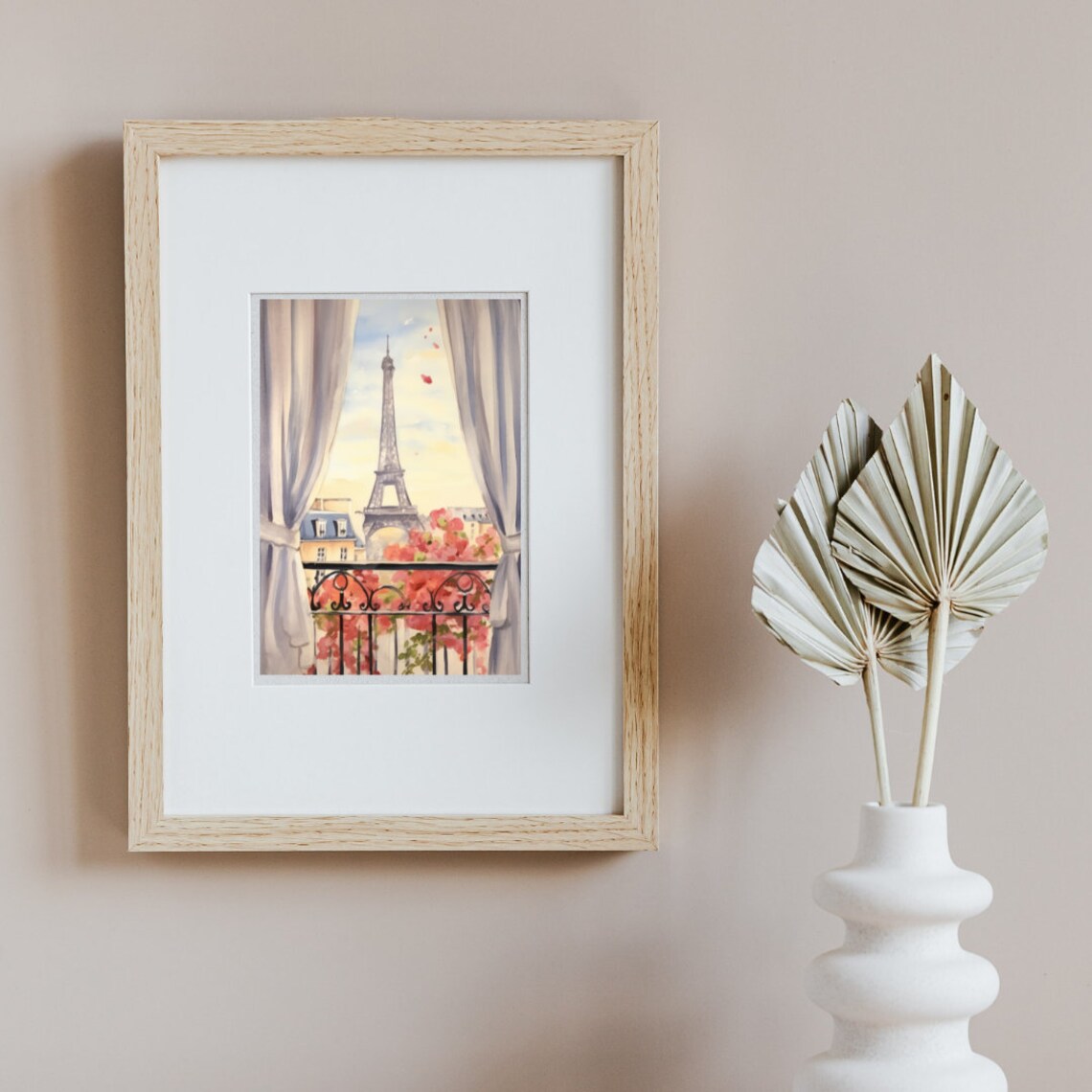Paris Watercolor Eiffel Tower Parisian Travel Poster - Image 3