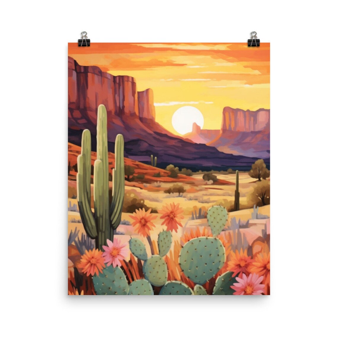 Zion National Park Watercolor Art Print, Utah Travel Poster