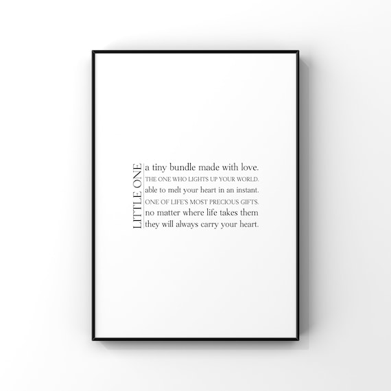 Little One Definition Nursery Wall Quote Baby Room Gift Art Poster