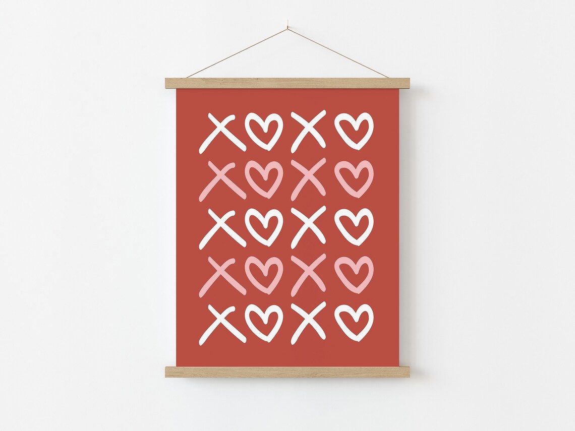Xoxo Valentines Day Hugs Kisses Wall Art Print - Image 2