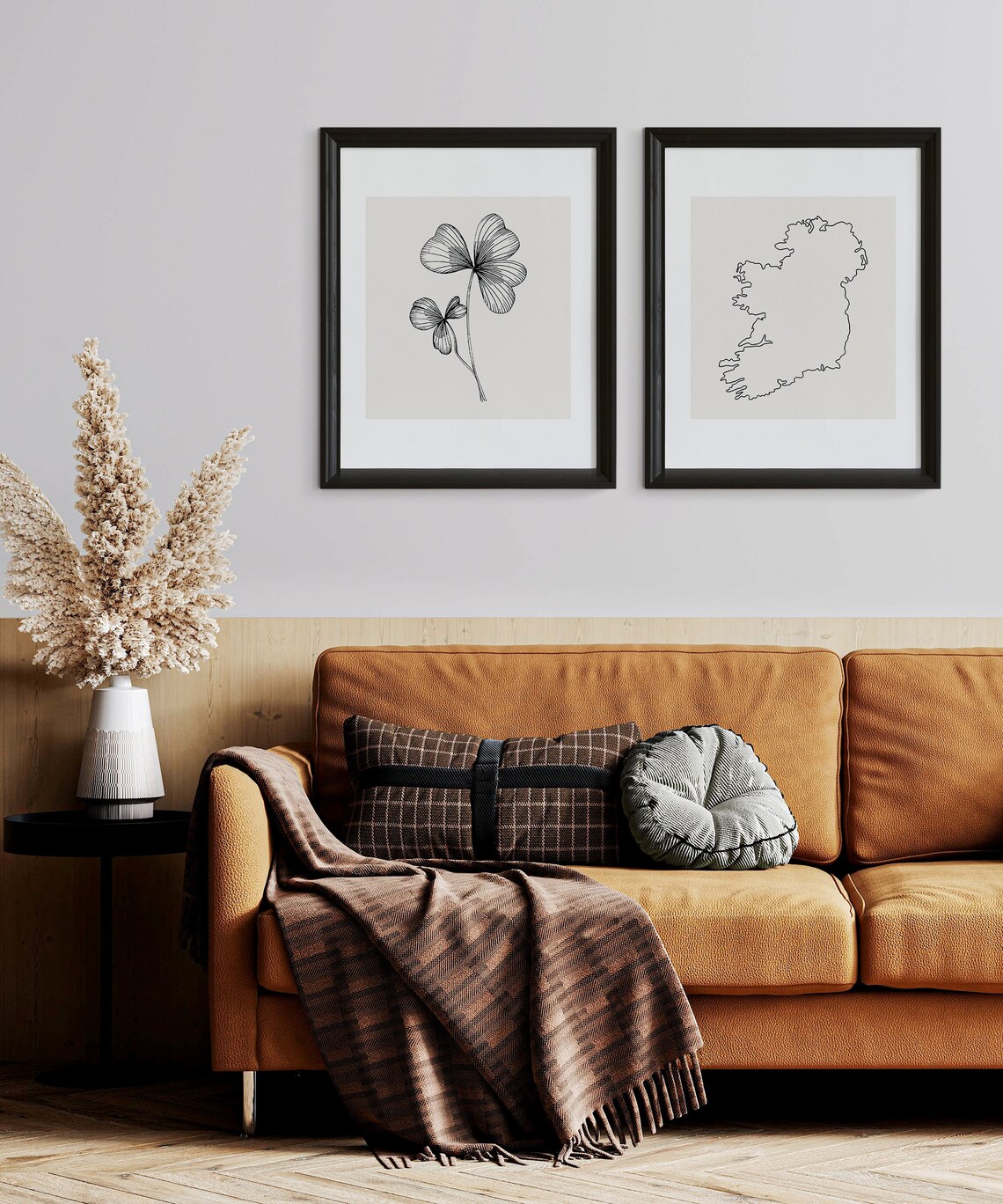 Ireland Outline Fine Minimal Neutral Cream Line Art Wall Art - Image 4