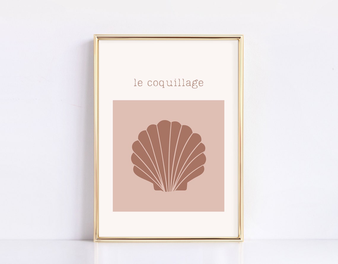 Le Coquillage Scallop Shell Minimal Blush Pink Coastal Boho Wall Art - Image 2