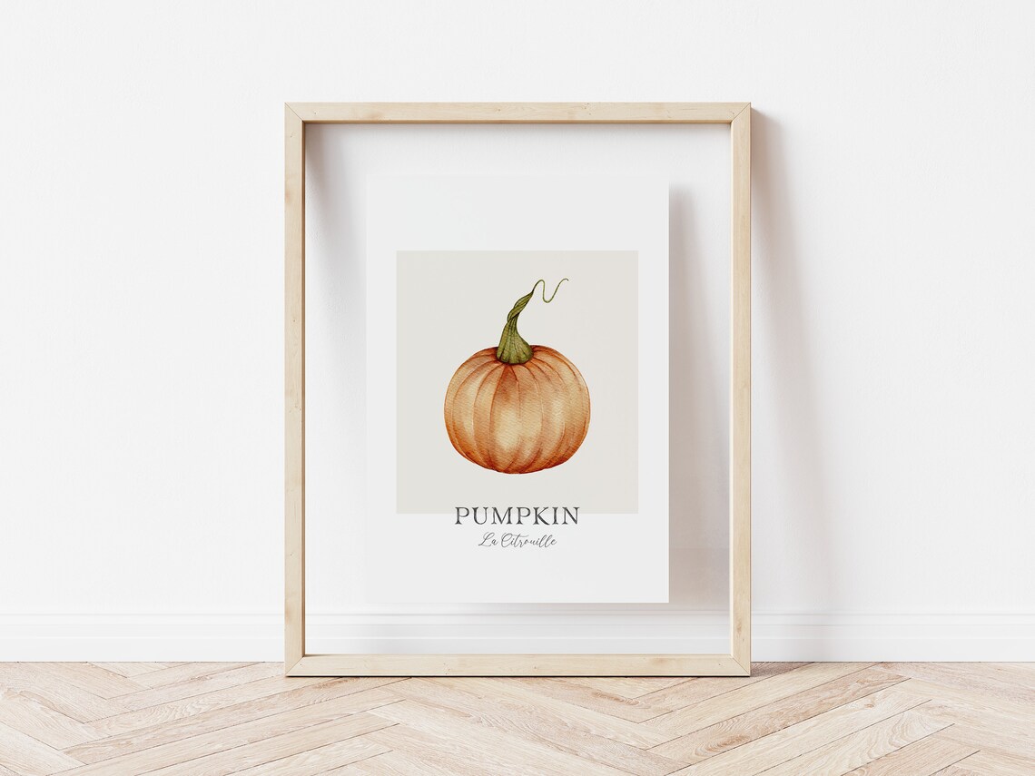 Watercolor Pumpkin Print, Fall Decor Art Print - Image 2