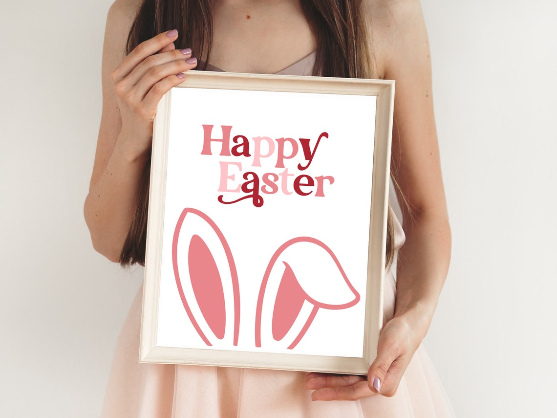 Happy Easter, Modern Bunny Ears Poster - Image 4