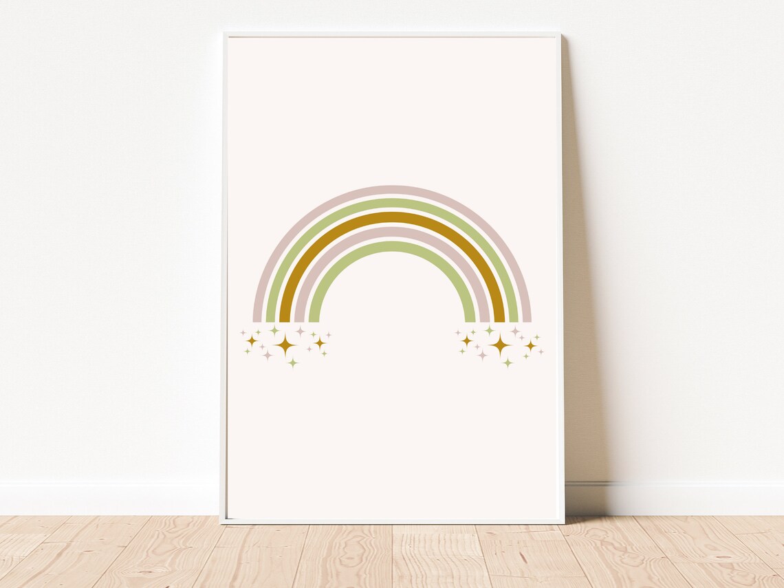 Rainbow Print, St Patricks Day Boho Kids Room Art Print - Image 3