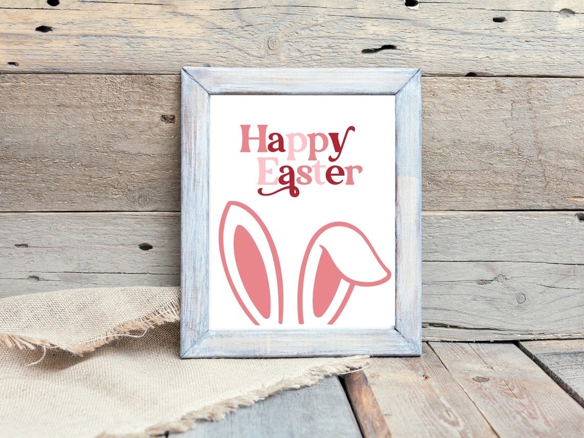 Happy Easter, Modern Bunny Ears Poster - Image 3