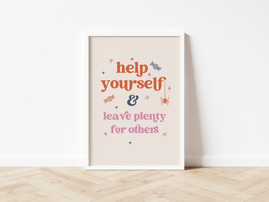 Trick Or Treat Help Yourself Halloween Sign, Poster - Image 3