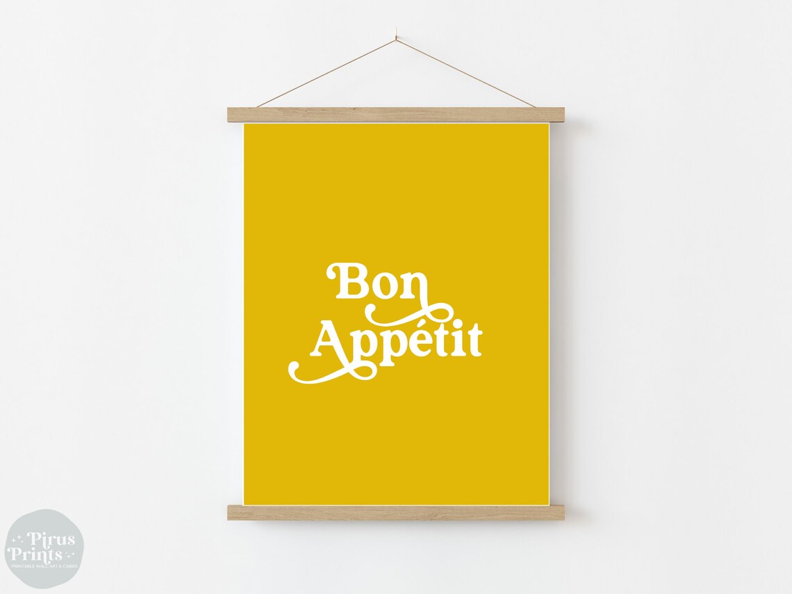 Bon Appetit Retro Typography Kitchen Wall Art - Image 2