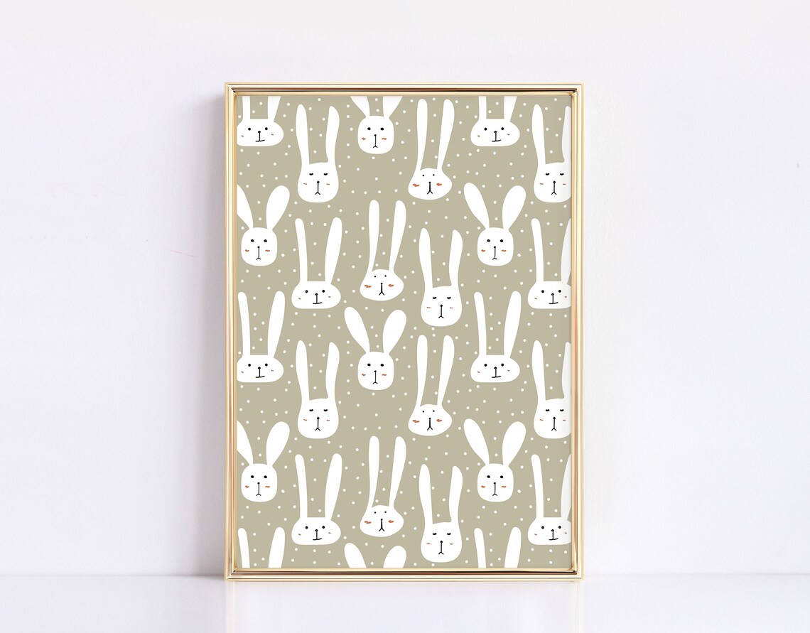 White Rabbit Easter Art Print, Modern Spring Decor - Image 5