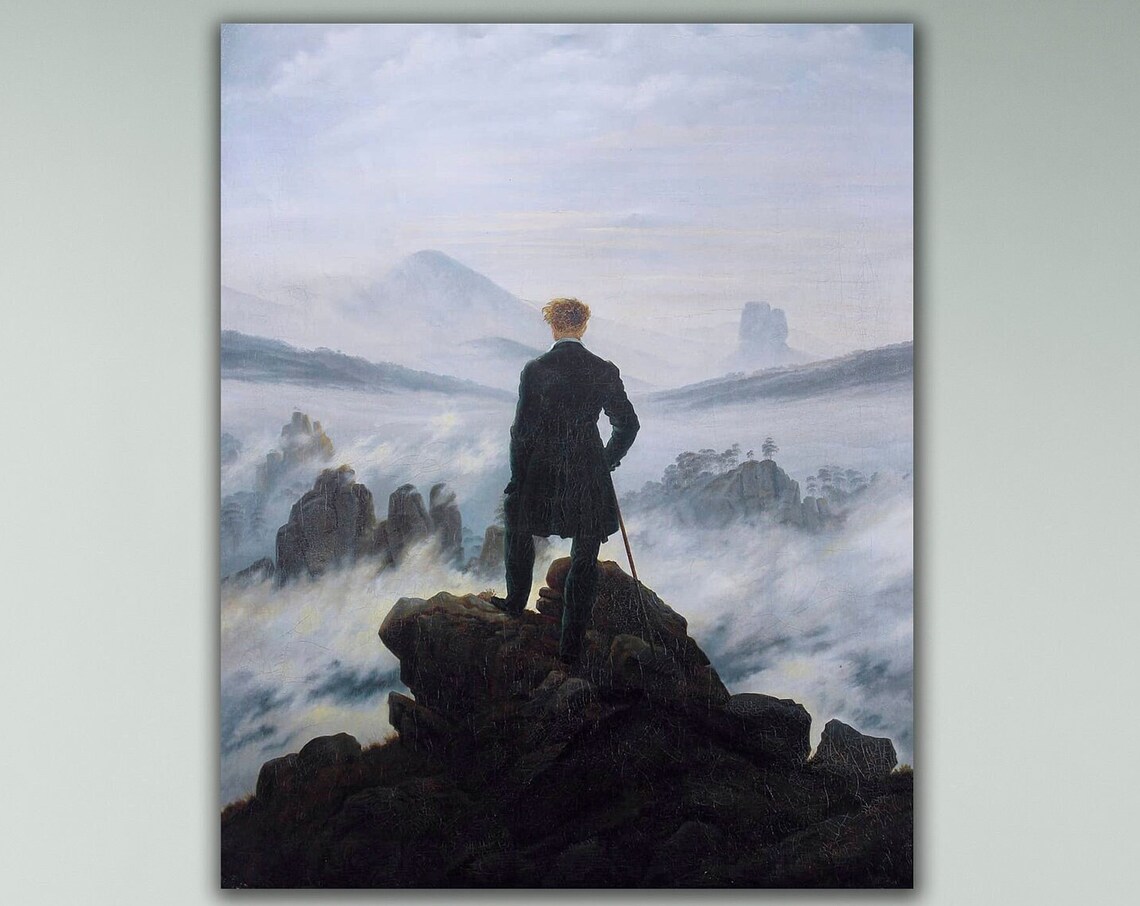 Caspar David Friedrich Wanderer Above the Sea of Fog Romantic Painting Poster