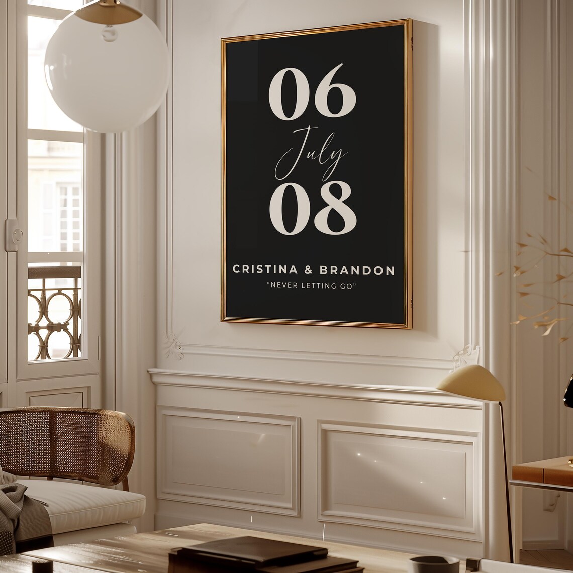 Custom Special Date Anniversary Print with Couple Names and Quote - Image 2
