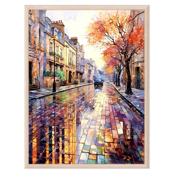 London Cityscape Watercolor Painting Art Print England Travel Wall Home Decor Gift