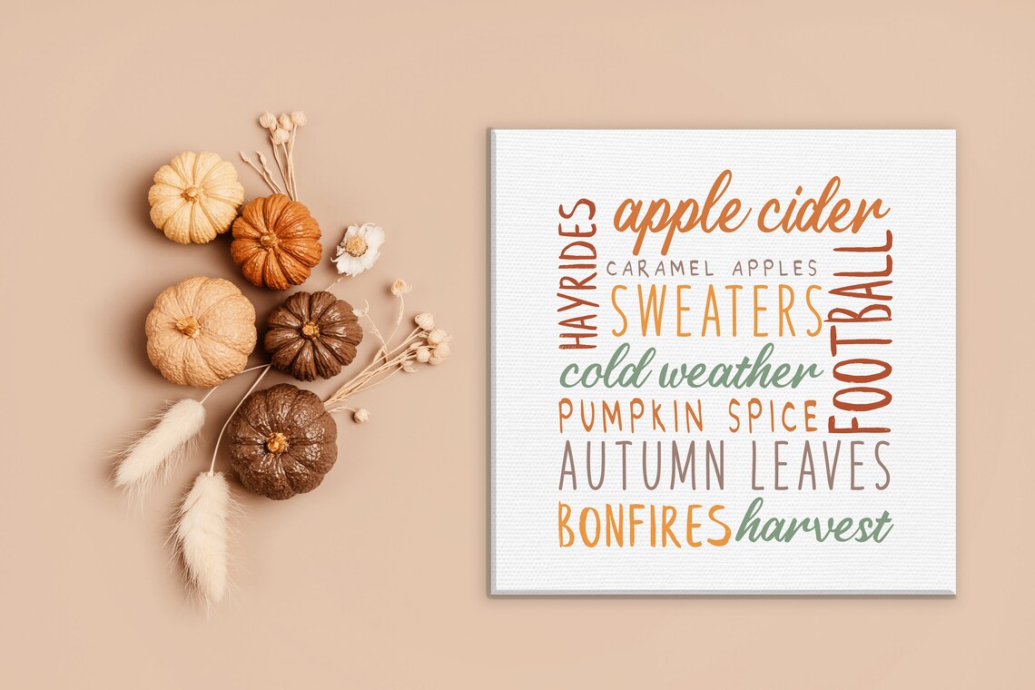 Fall Square Word Art Poster, Farmhouse Autumn Decor - Image 3