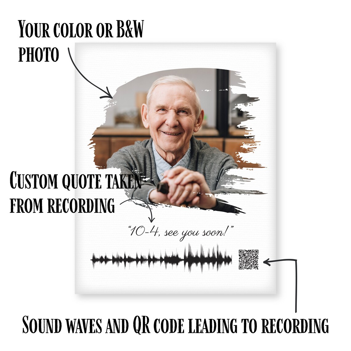 I Love You Sweetie Soundwave Art with QR Code Memorial Photo Poster - Image 3