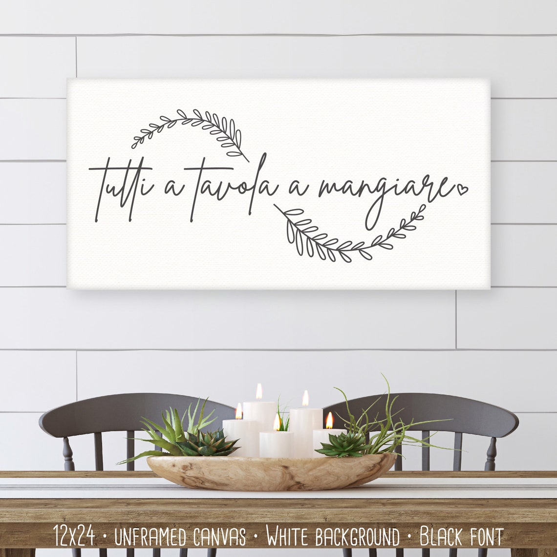 Tutti A Tavola A Mangiare Script Italian Kitchen Dining Poster - Image 3