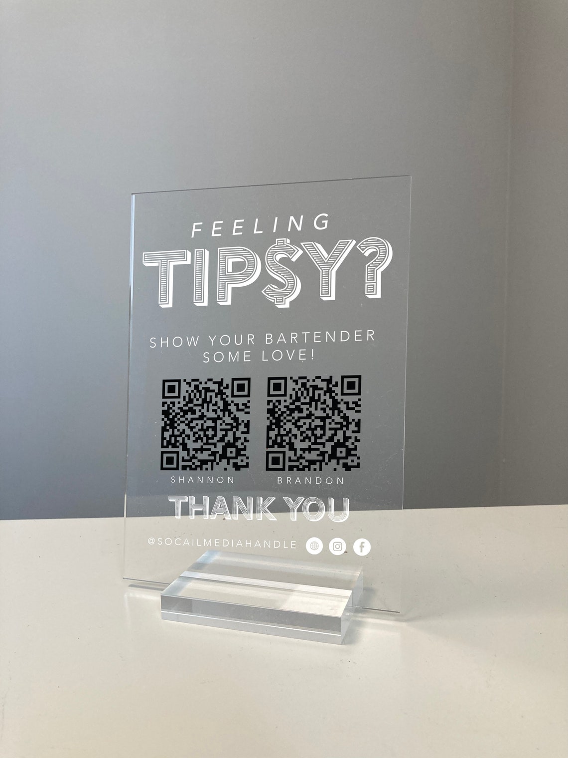 Feeling Tipsy QR Code Bartender Tip Sign Funny Bar Wall Art Gift - Image 3