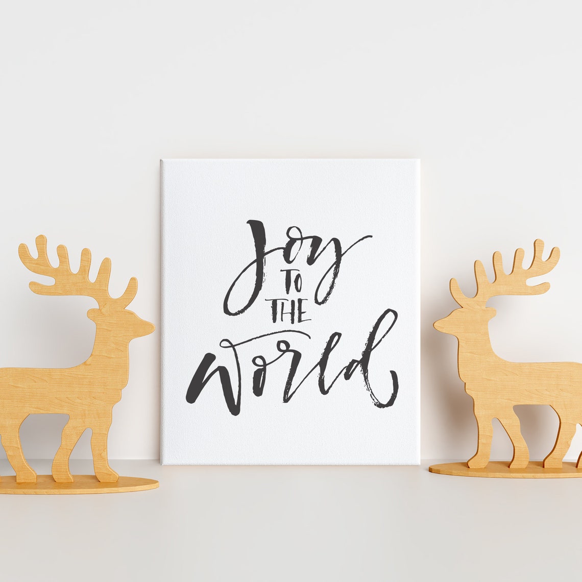 Joy to the World Black Brush Script Farmhouse Christmas Poster - Image 3