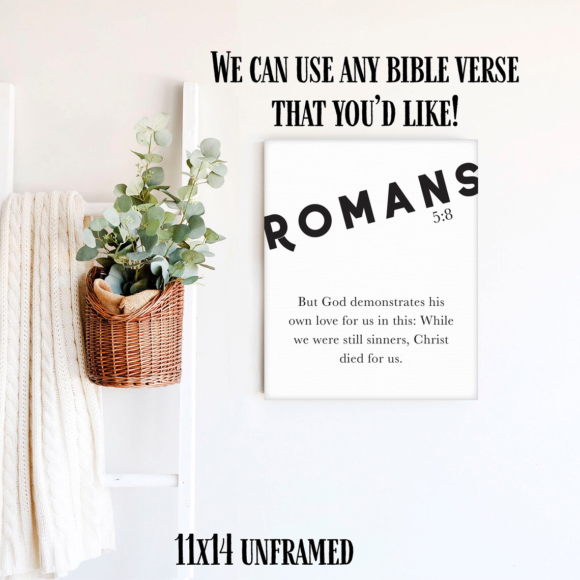 Romans 5:8 Bible Verse Christ Died for Us Christian Scripture Wall Poster - Image 3