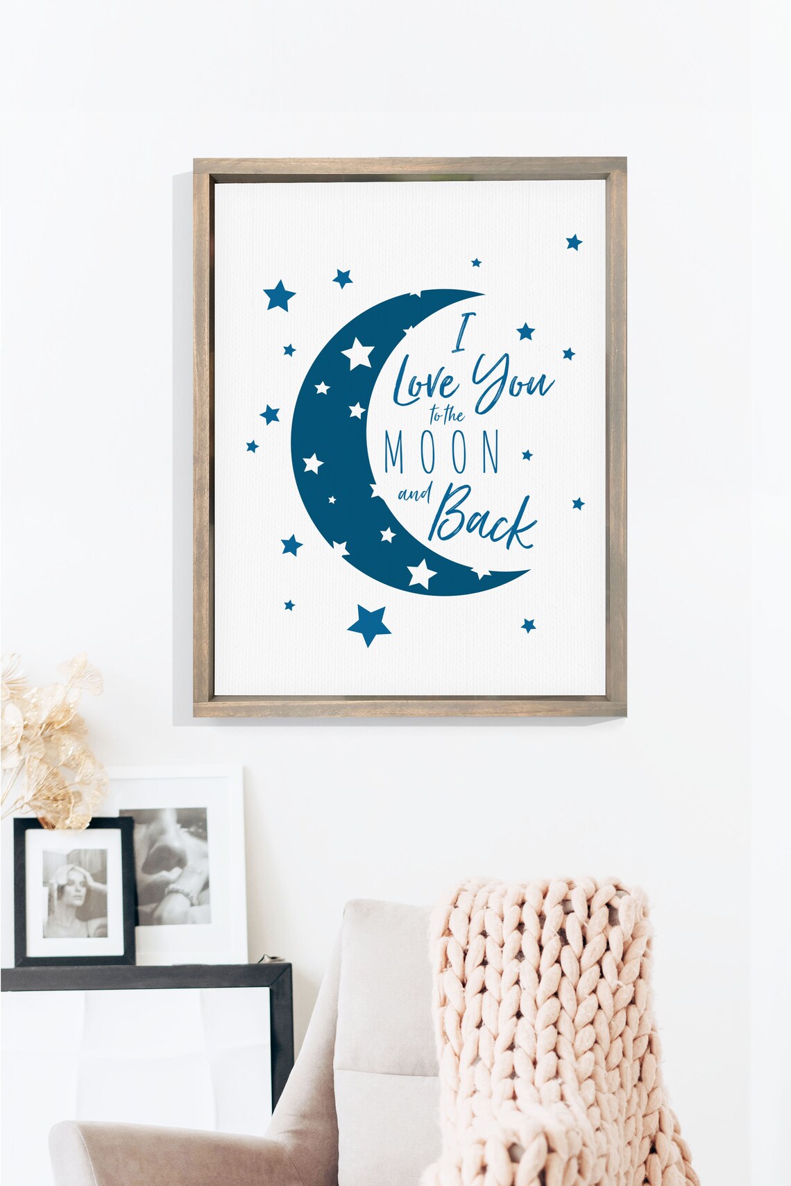 Love You To The Moon And Back Quote Print, Bedroom Decor - Image 2