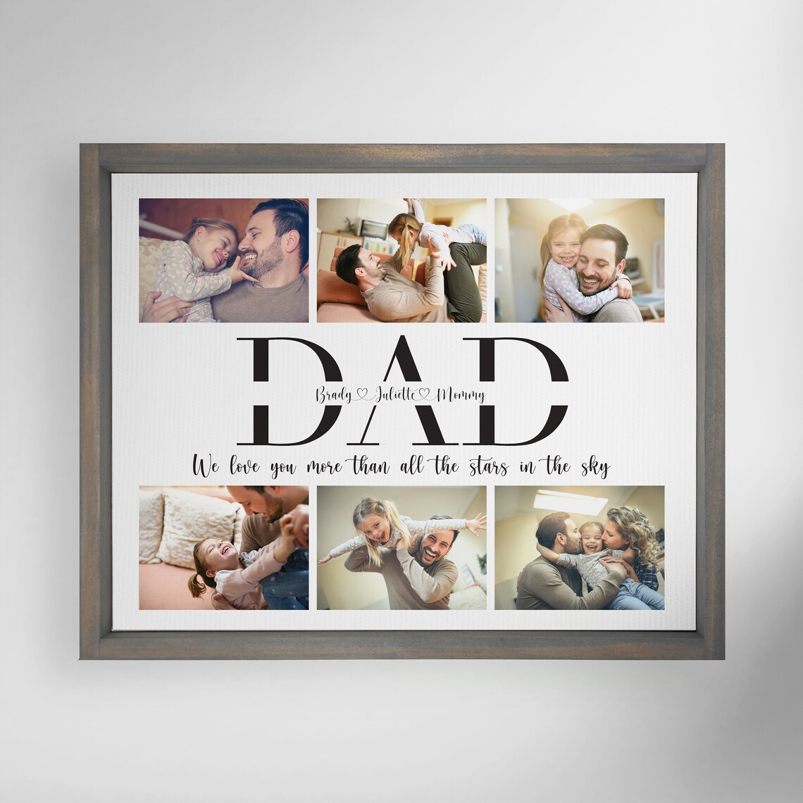 Custom Dad Photo Collage We Love You Stars Fathers Day Poster